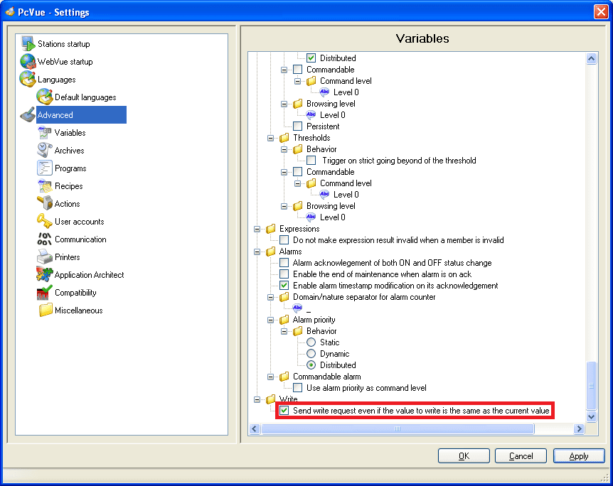 HandlePulse PcVueSettings