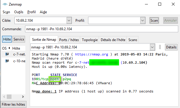 Zenmap when everything is fine and port is opened