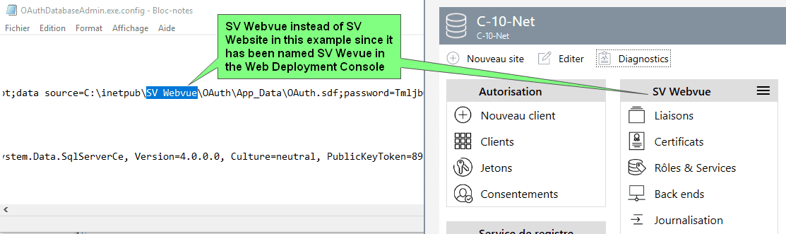 OAuthDatabaseAdminExeConfig file modification