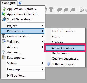 ActiveX Preferences Menu