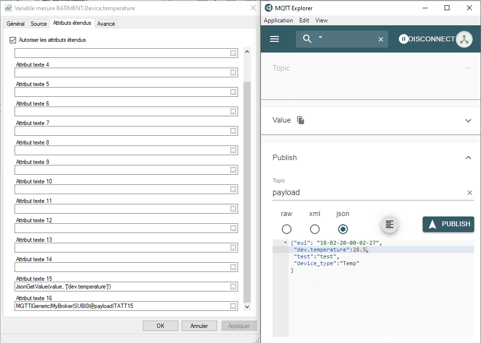 MQTT JSON Dot