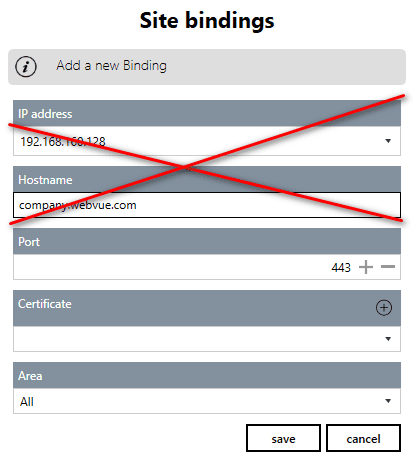 Bad site binding